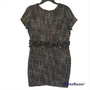 Forest Lily multicolored fringe Boucle dress size 12
